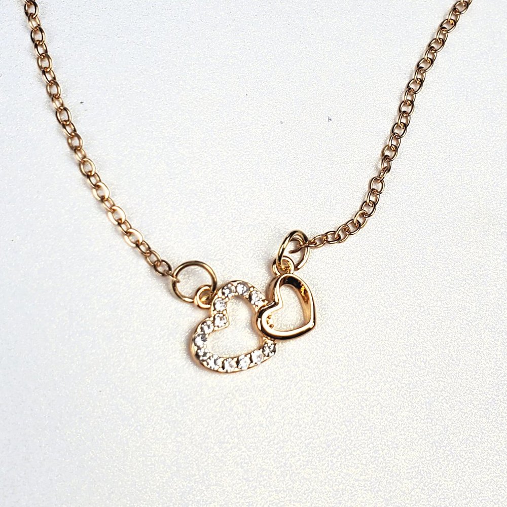 Small Heart-shaped Necklaces Exquisite Crystal Zircon Pendant Gold Color